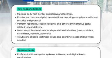 VACANCY: Test Center Administrator